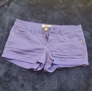 LEI Sz 5 Purple Ashley Low Rise Denim Shorts